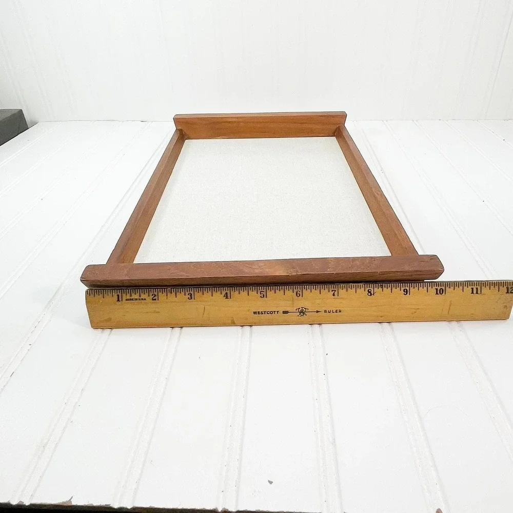 Midcentury Modern Teak Appetizer Tray with Wood Handles